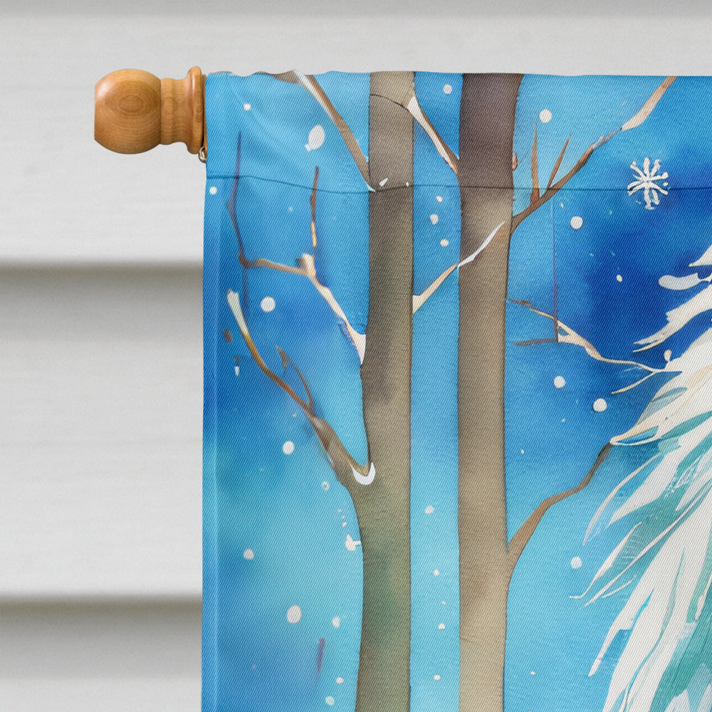 Bearded Collie Christmas House Flag