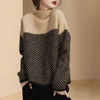 Colorblock Turtleneck Sweater