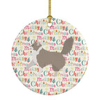Asian Semi Longhaired Cat Christmas Ceramic Ornament