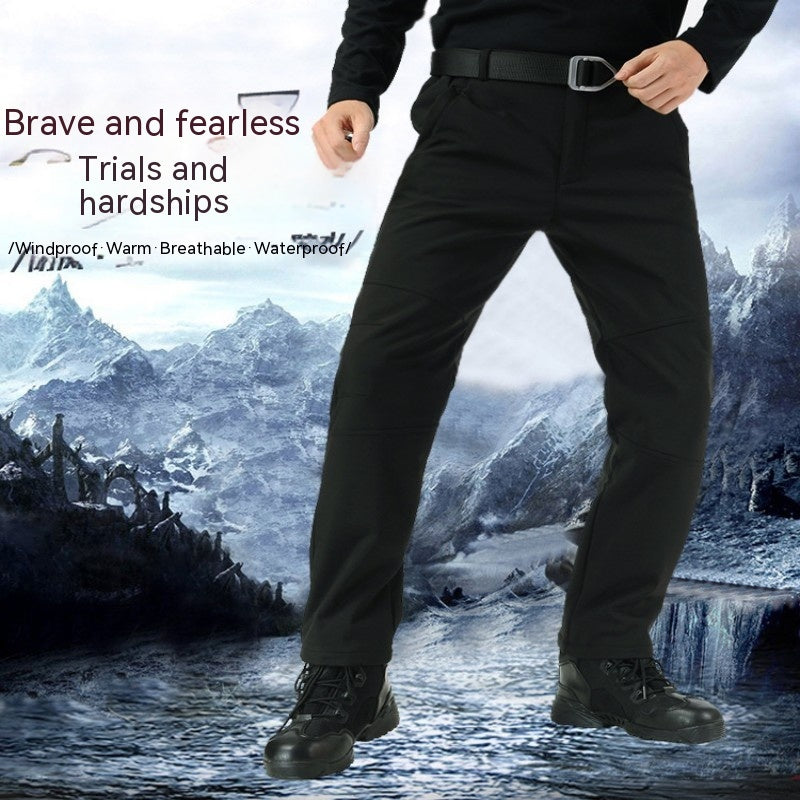 Men's Plus Size Fleece-lined Tactical Climbing Pants