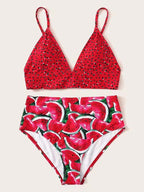 2019 New Watermelon Print Women's Bikini Swimsuit