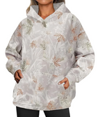 Women's Oversized Camouflage Hoodie with Maple Leaf Print | Streetwear