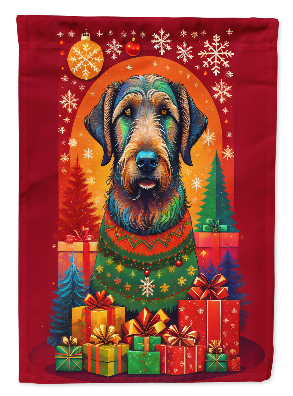 Irish Wolfhound Holiday Christmas Garden Flag