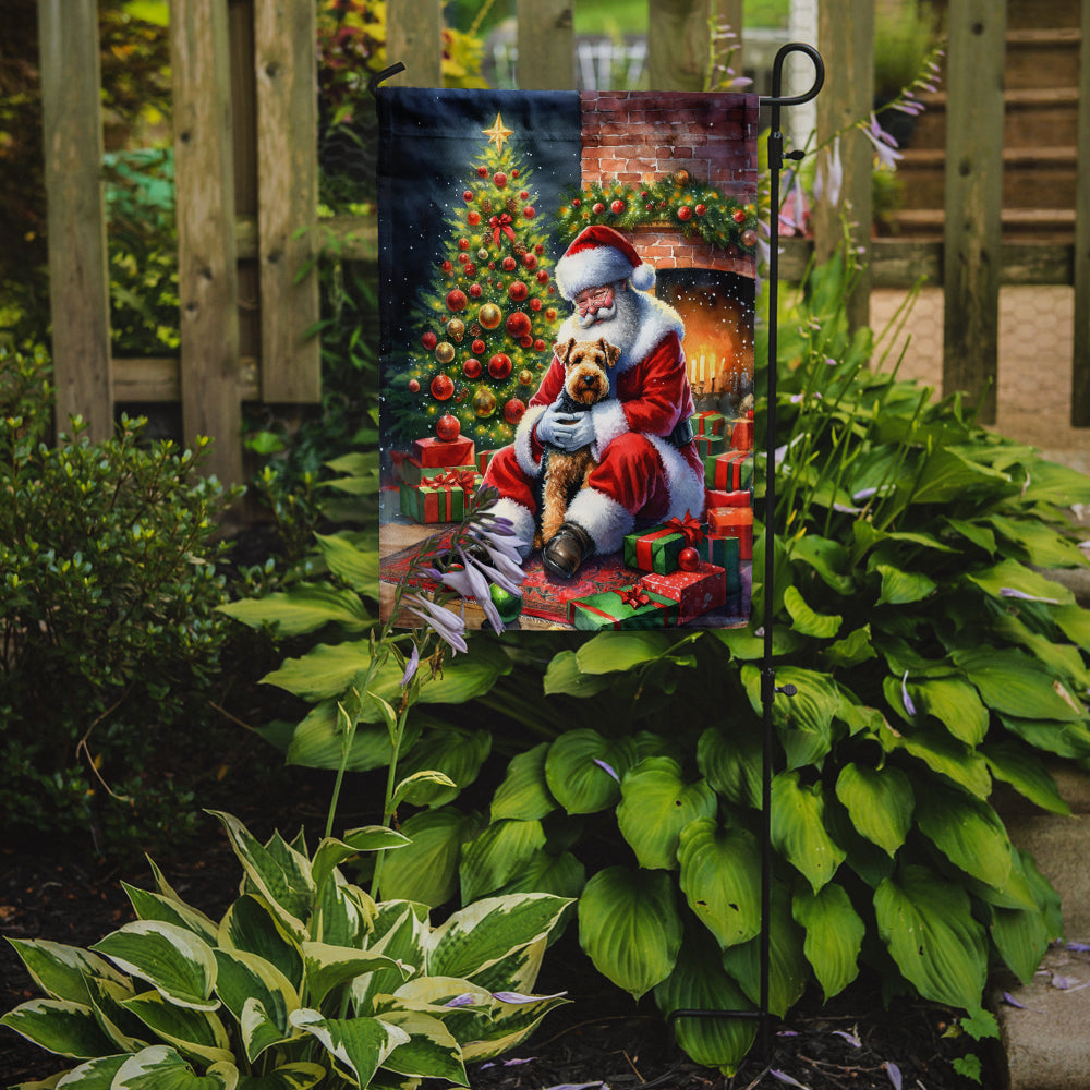 Lakeland Terrier and Santa Claus Garden Flag