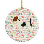 Jack Russell Terrier Merry Christmas Ceramic Ornament