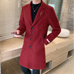 Slim Woolen Coat in Solid Colors by Fashion Brand