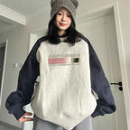 Women's Thick Plush Cotton Color Block Sweater