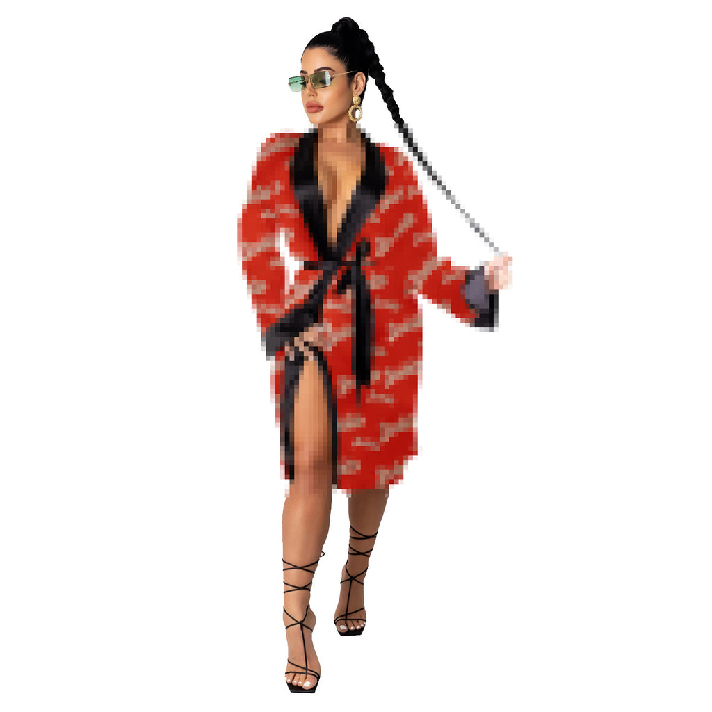 D9452 Women's Loose Sexy Sleepwear Dress & Robe
