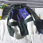 Hip Hop Patchwork Windbreaker Jacket for Men and Women