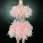 Layered Lace Rhinestone Corset Skirt