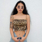 Summer Women's Cross Strap Leopard Print Tank Top