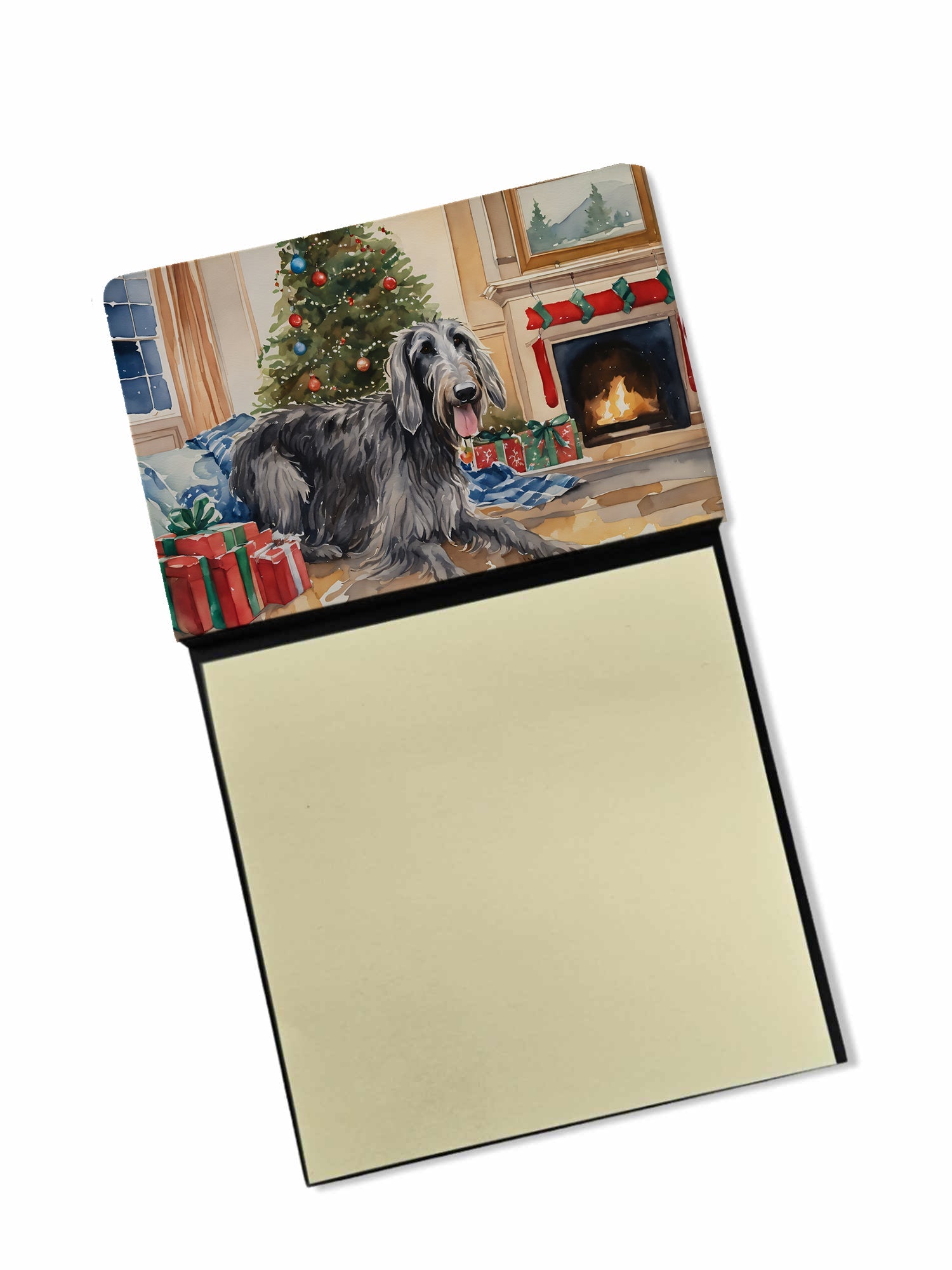 Scottish Deerhound Cozy Christmas Sticky Note Holder