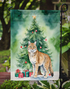 Highlander Lynx Cat By the Christmas Tree Garden Flag