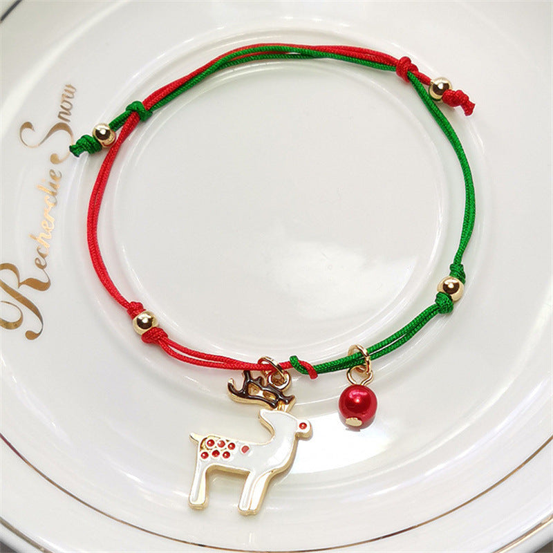 Hand-woven Christmas Ornaments Bracelet for Women