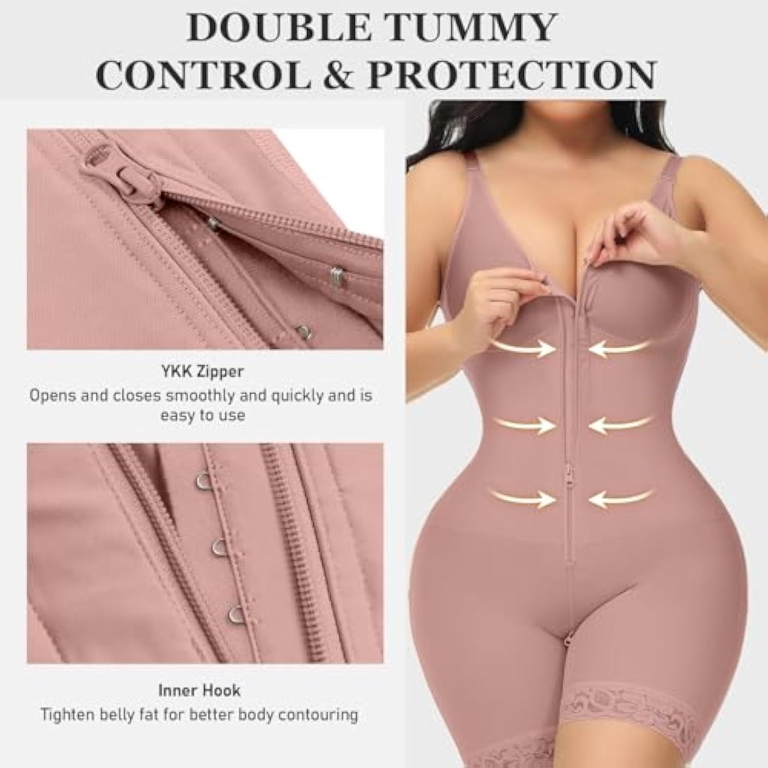 Women's Shapewear Bodysuit with Zipper