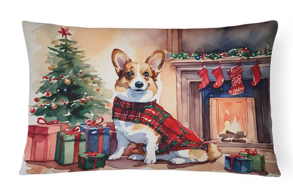 Corgi Cozy Christmas Throw Pillow