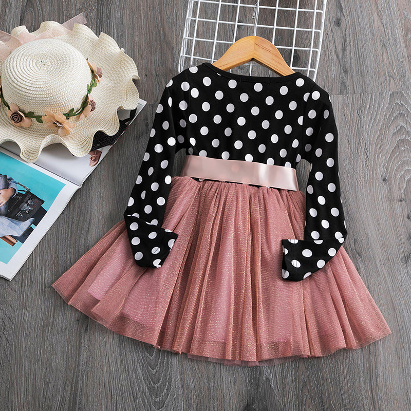 Kids Santa Long Sleeve Winter Christmas Party Dress