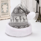 Snowflake Deer Knitted Wool Christmas Hat | Embroidered Cap
