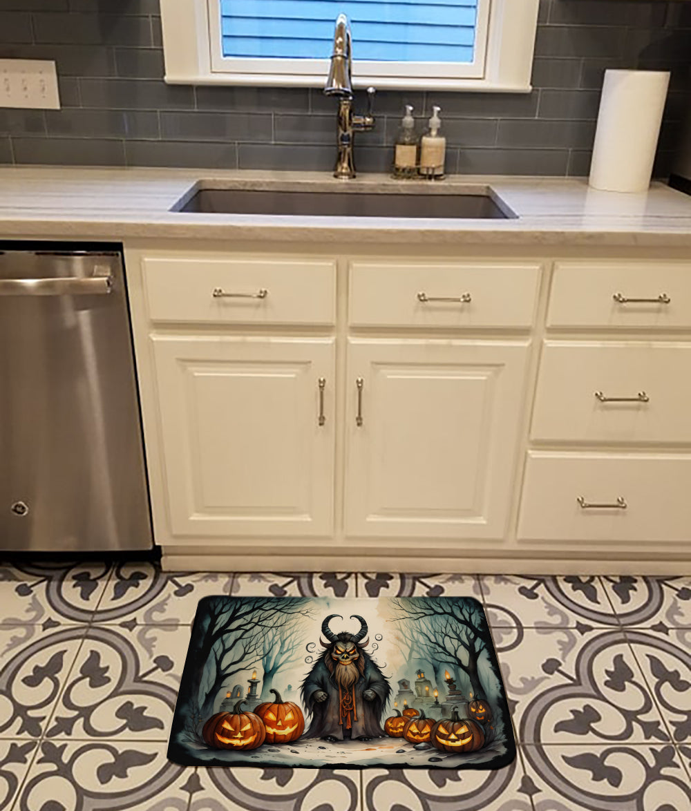 Krampus The Christmas Demon Spooky Halloween Memory Foam Kitchen Mat