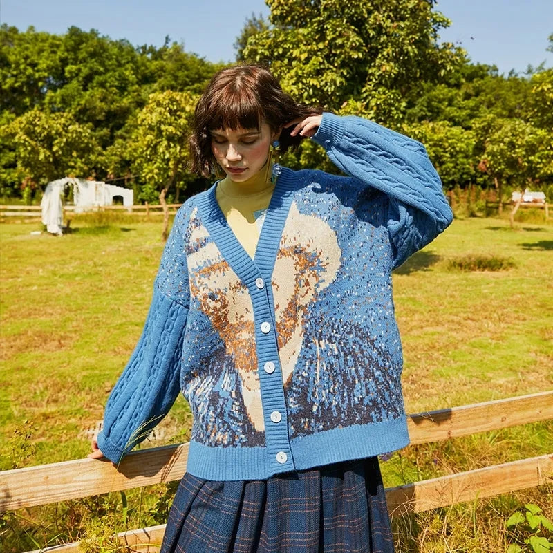 Brilliant Art Paranoia Retro Cardigan Sweater Coat