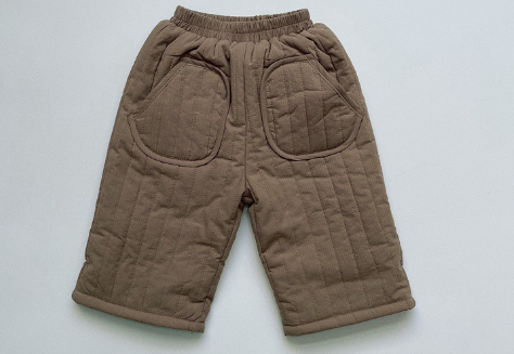 Children's Lightweight Quilted Velvet Straight-Leg Pants