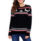2019 Women's Crew Neck Christmas Reindeer Sweater
