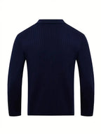 Lapel Texture Stretch Slim Knit Polo Shirt