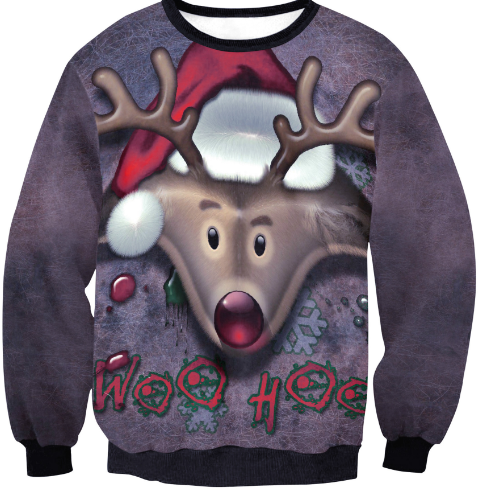 Women's Santa Claus Elk Long Sleeve Sweatshirt | Streetwear
