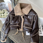 Thick Fur Coat for Girls with Stand Collar