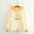 Cute Cartoon Dog Embroidery Thick Hooded Sweater