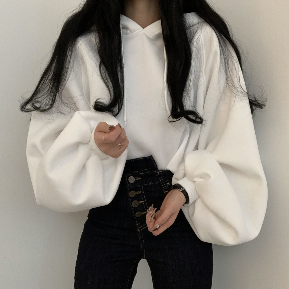 Women's Lantern Sleeve Casual Hoodie, Harajuku Style, 10 Colors | Streetwear