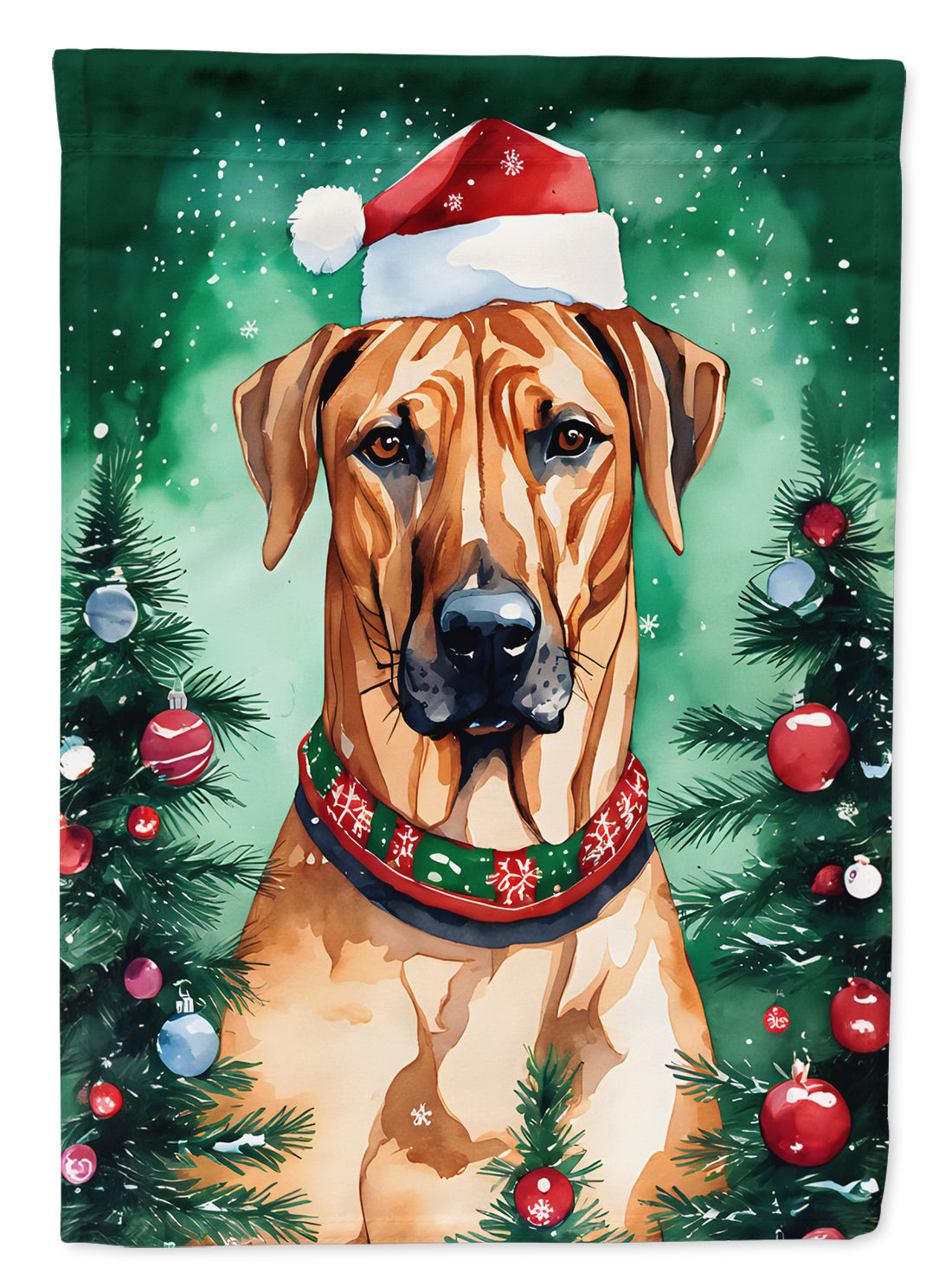 Rhodesian Ridgeback Christmas Garden Flag
