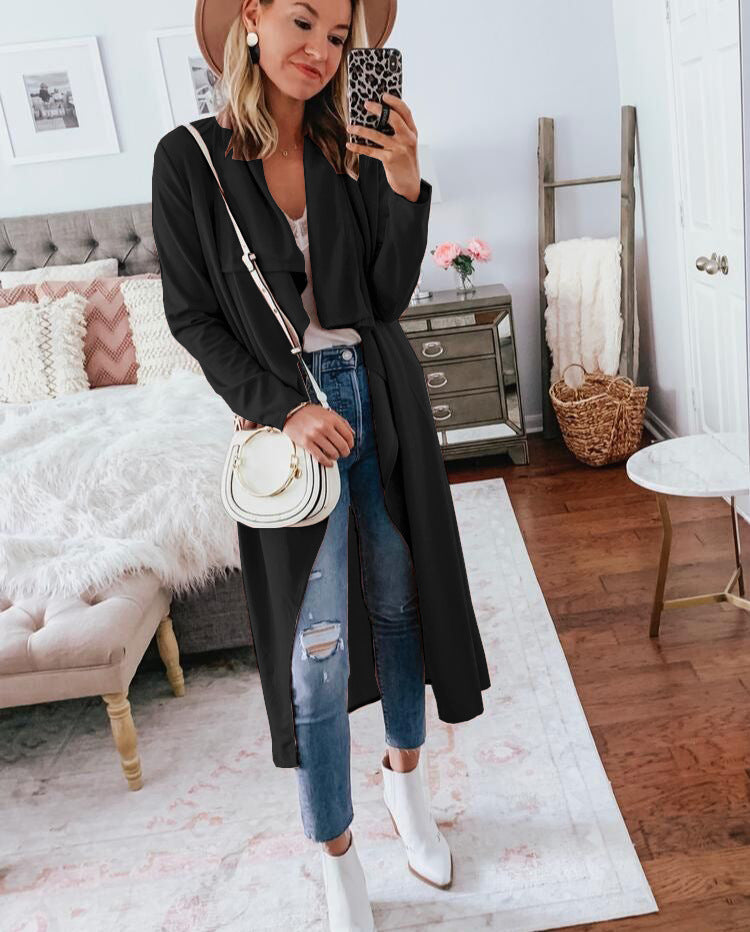 European American Long Windbreaker Jacket Cardigan
