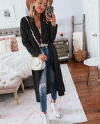 European American Long Windbreaker Jacket Cardigan