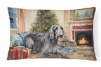 Scottish Deerhound Cozy Christmas Throw Pillow