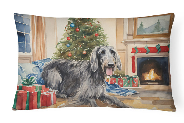 Scottish Deerhound Cozy Christmas Throw Pillow
