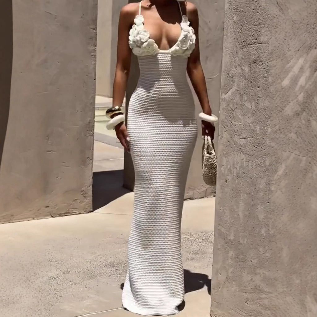Women's 3D Floral Camisole Maxi Dress