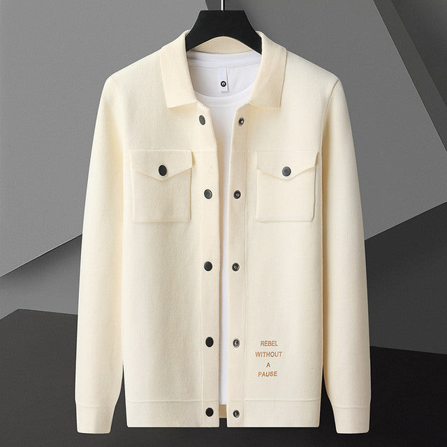 Trendy Men's Knitted Jacket - Korean Casual Cardigan