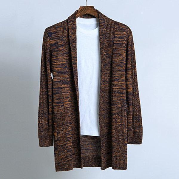 Men's Warm Casual Knit Cardigan Long Jacket