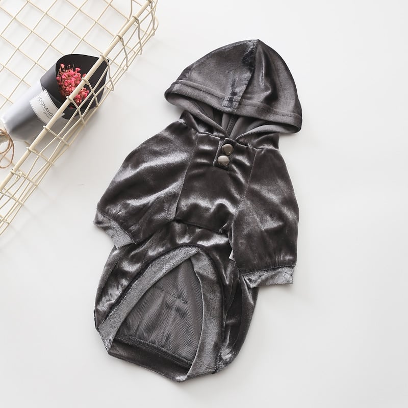 Hooded Velvet Sweater for Dogs - Fall/Winter Wear