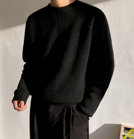 Men's Solid Color Sweater Jacket