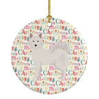 Danish Spitz Merry Christmas Ceramic Ornament