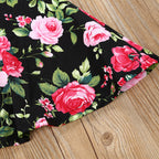 Summer Floral Dress for Toddler Girls with Bow Headband
