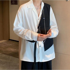 Men's Long Sleeve Shirt with Vest and Jacket Combo