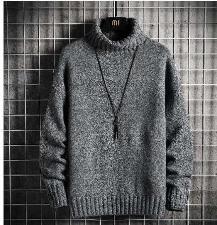 Men's Turtleneck Velvet Sweater and Bottoming Shirt