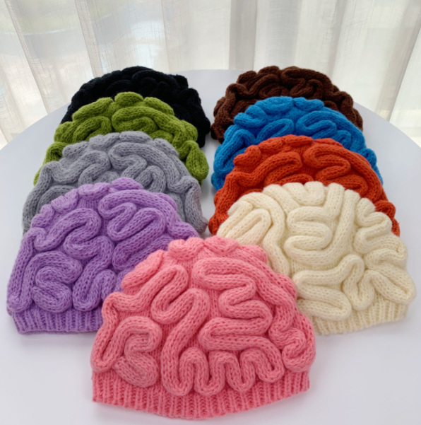 Gender-Neutral Flower Knitted Beanie Hat | Embroidered Cap