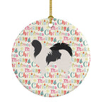 Japanese Chin Merry Christmas Ceramic Ornament