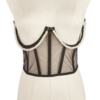 European Style Pearl Chain Vest with Corset Design