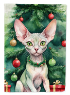 Minskin Cat By the Christmas Tree Garden Flag