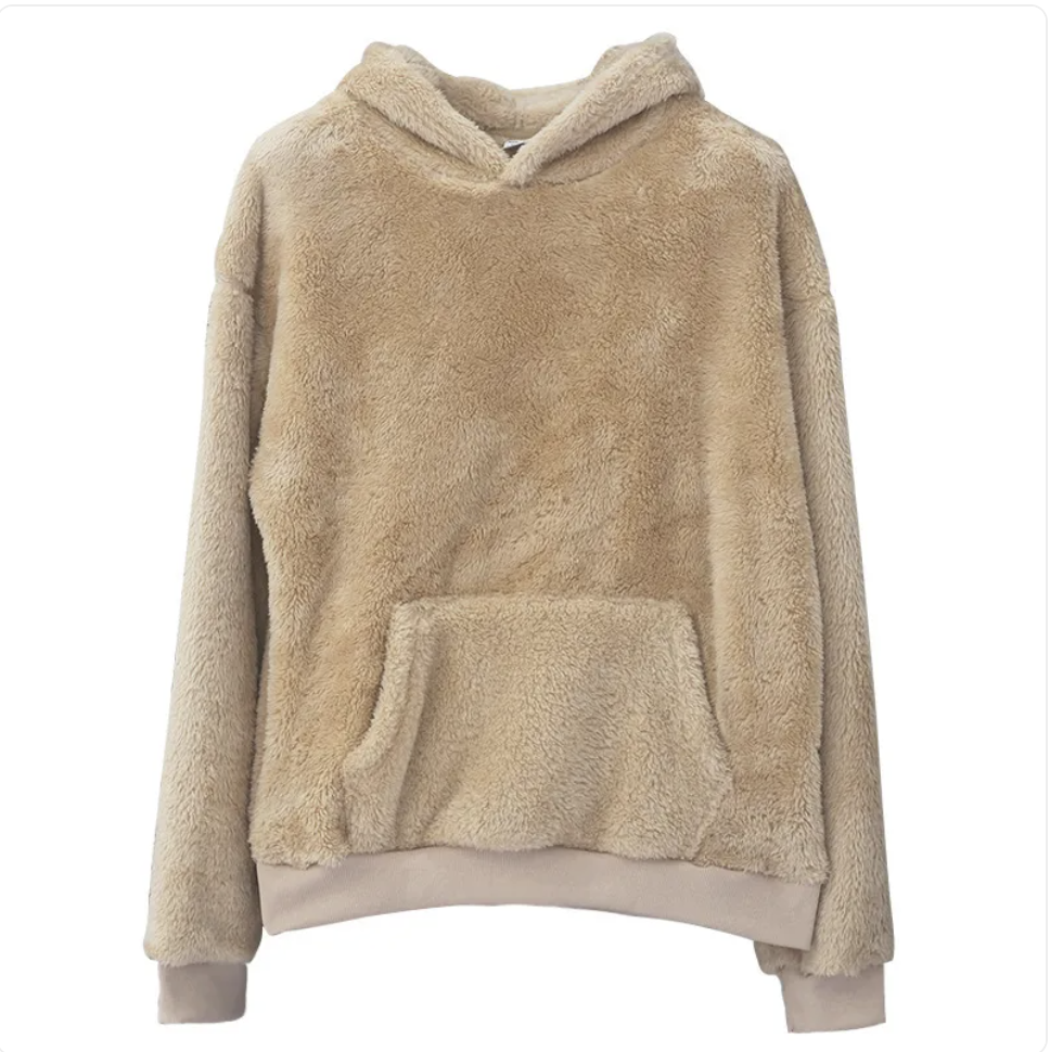 Men's Velvet Hooded Sweatshirt - Plush & Reversible with Pockets | Streetwear